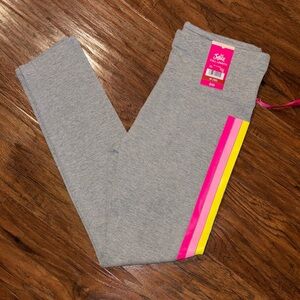 Justice Gray Leggings with Vibrant Pink and Yellow Accents